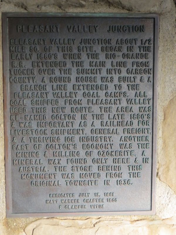 Pleasant Valley Junction Marker image. Click for full size.