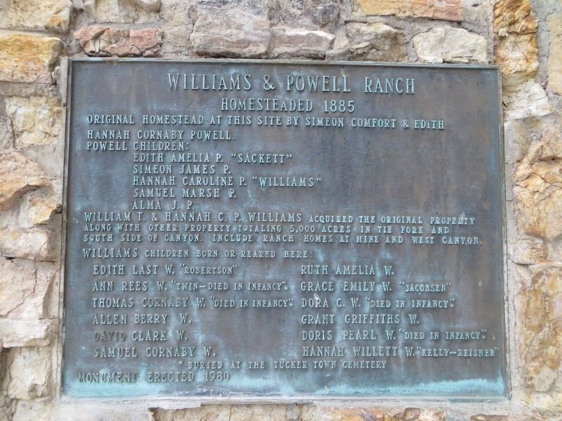 Williams & Powell Ranch Marker image. Click for full size.