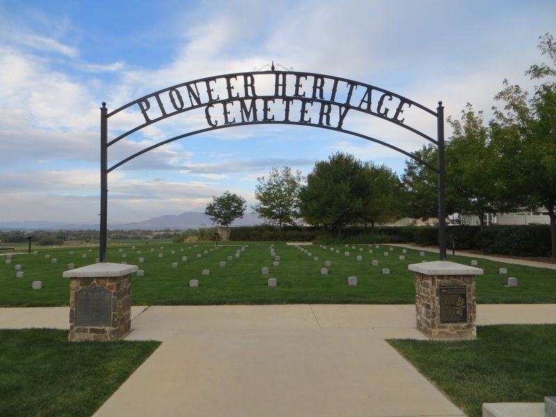 Pioneer Cemetery Marker <i>on the left</i> image. Click for full size.