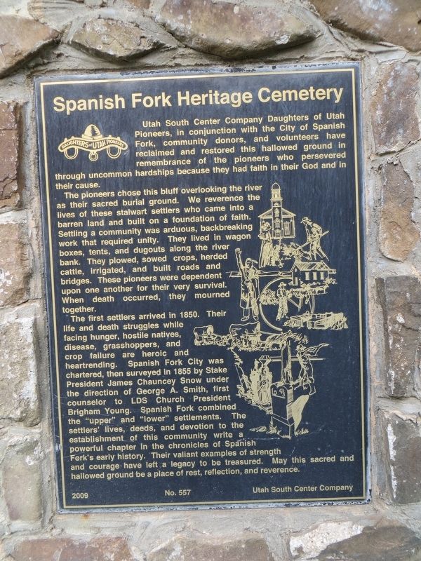 Spanish Fork Heritage Cemetery Marker. Click for full size. Spanish Fork Heritage Cemetery Marker image. Click for full size.