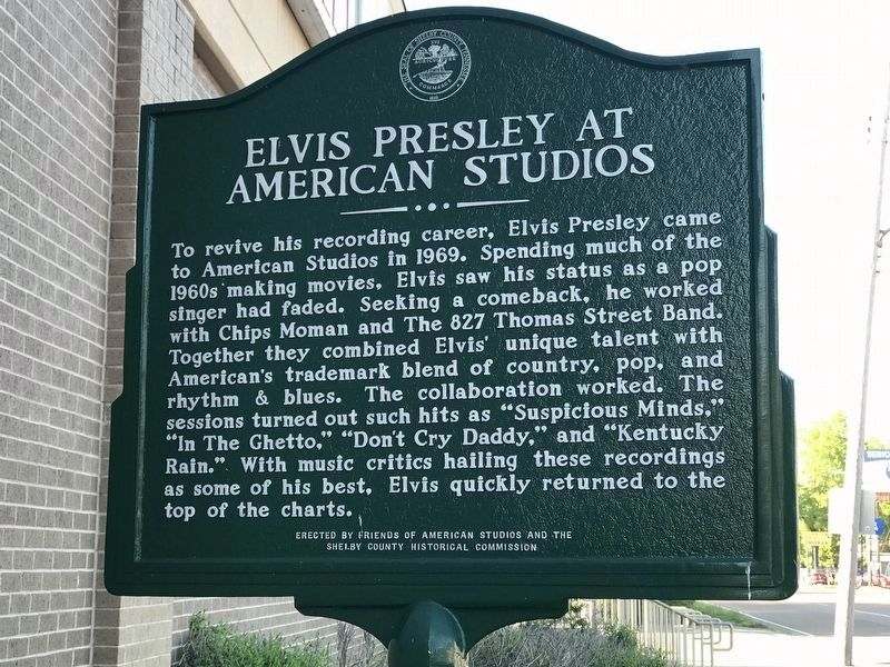 Elvis Presley at American Studios side of the marker image. Click for full size.
