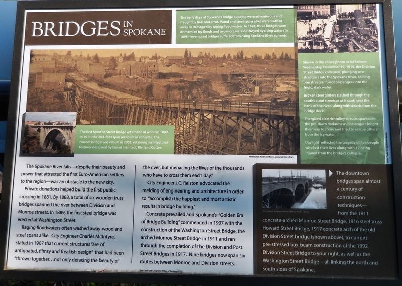 Bridges in Spokane Marker image. Click for full size.