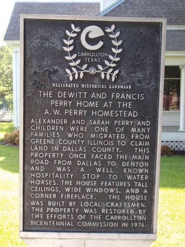 An additional Alex W. and Sarah Perry Homestead Marker image. Click for full size.