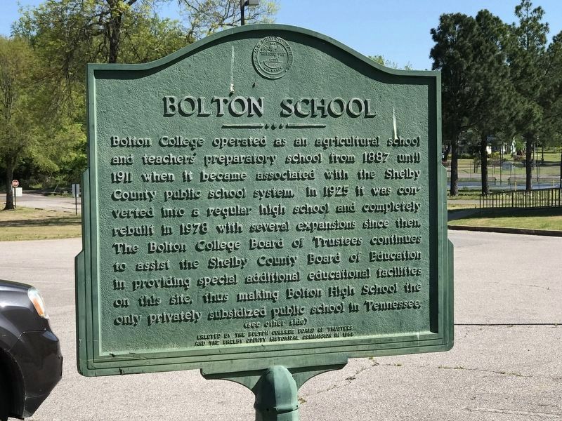 Bolton School side of the marker image. Click for full size.