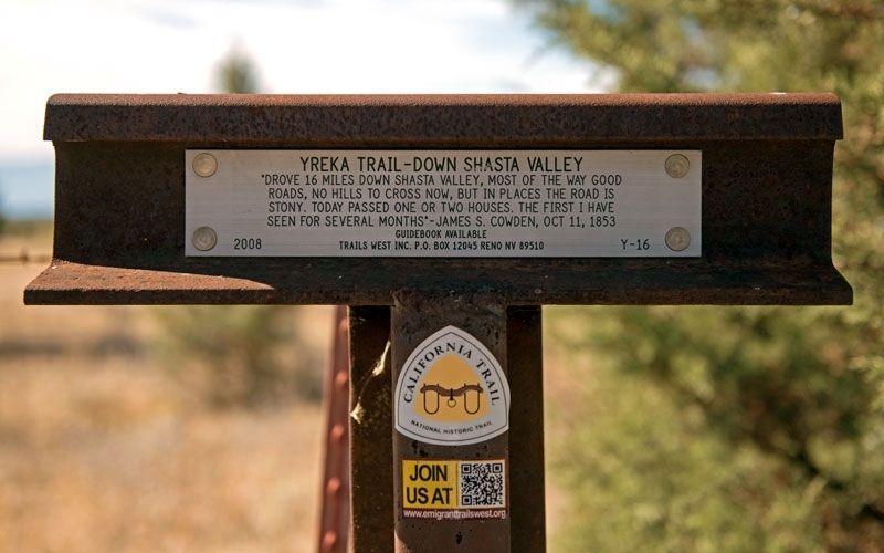 Yreka Trail - Down Shasta Valley Marker image. Click for full size.