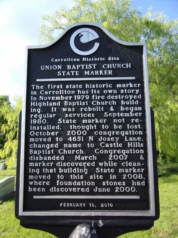 An additional Union Baptist Church Marker image. Click for full size.