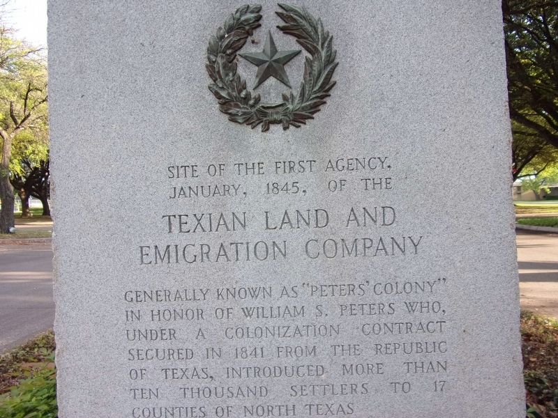 Texian Land and Emigration Company Marker image. Click for full size.