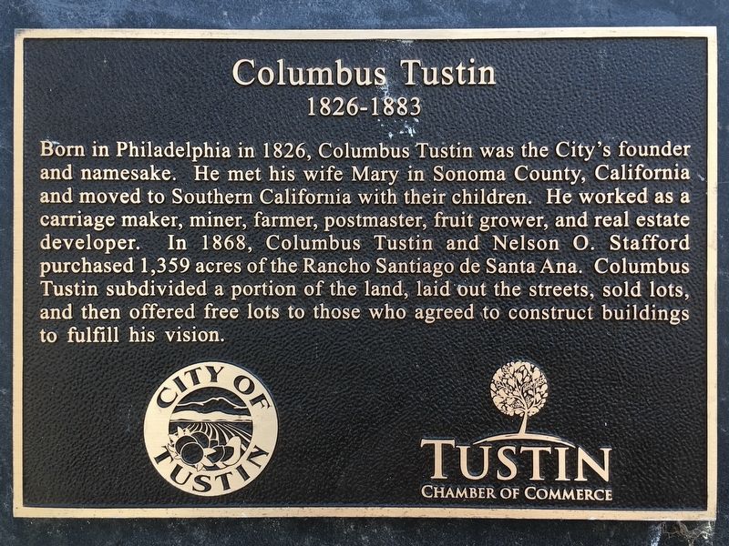 Columbus Tustin Marker image. Click for full size.