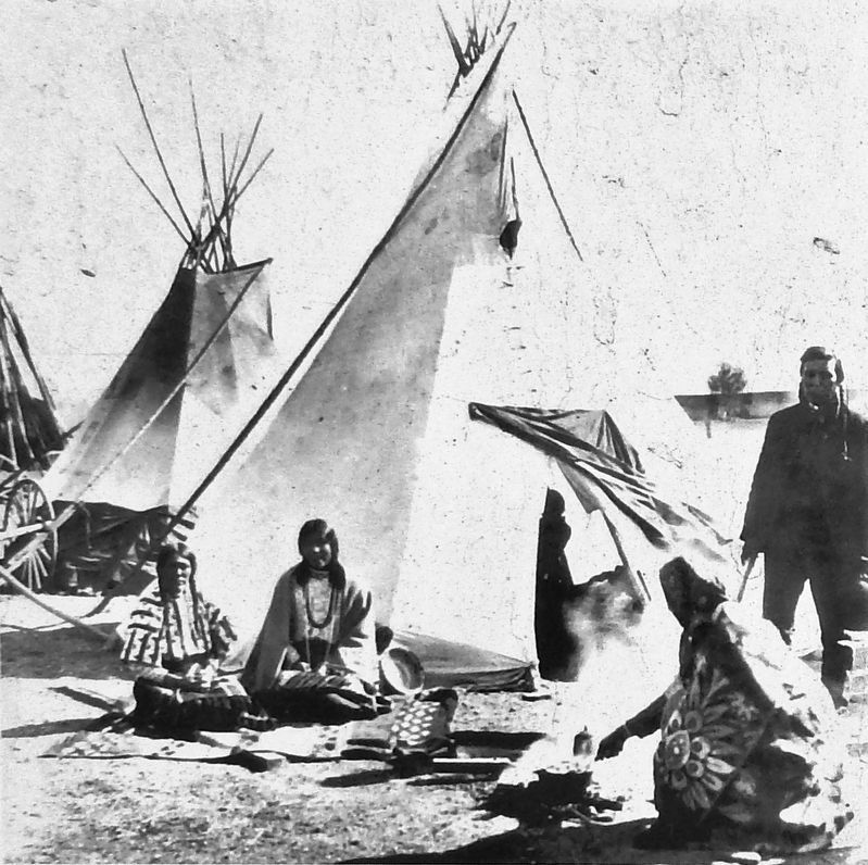 Marker detail: Spokane Indian Camp image. Click for full size.