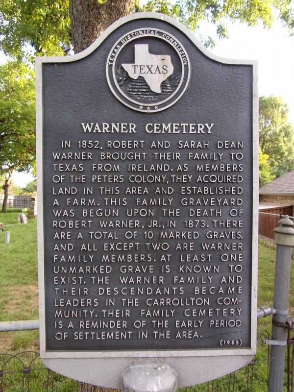 Warner Cemetery Marker image. Click for full size.