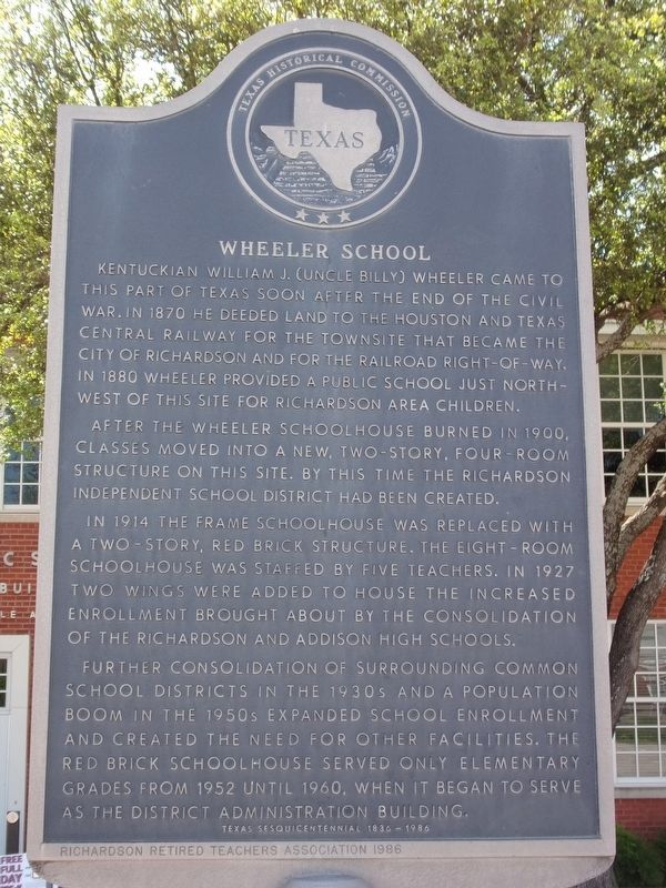 Wheeler School Marker image. Click for full size.