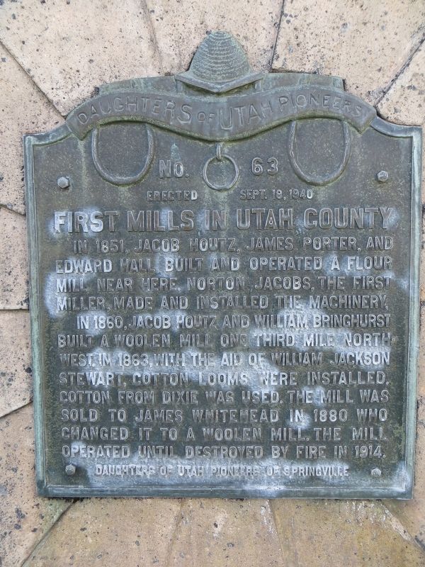 First Mills in Utah County Marker image. Click for full size.