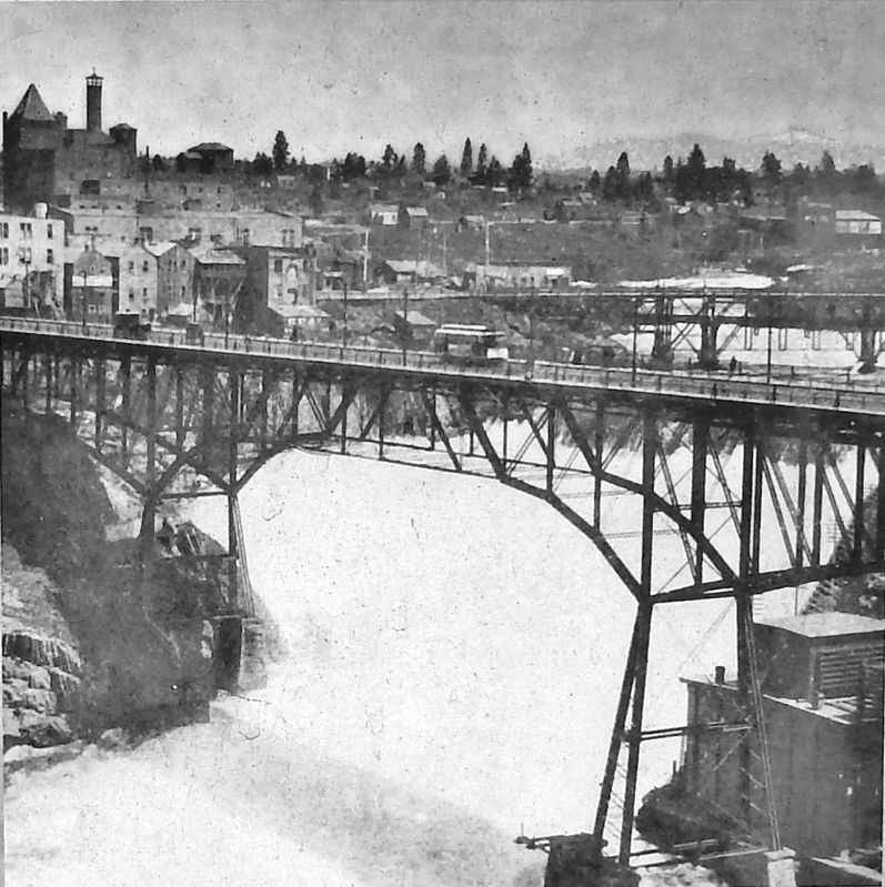 Marker detail: 2nd Monroe Street Bridge, circa August 1909 image. Click for full size.