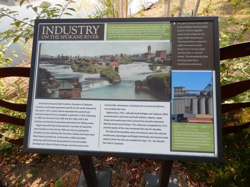 Industry on the Spokane River Marker. Click for full size. Industry on the Spokane River Marker image. Click for full size.