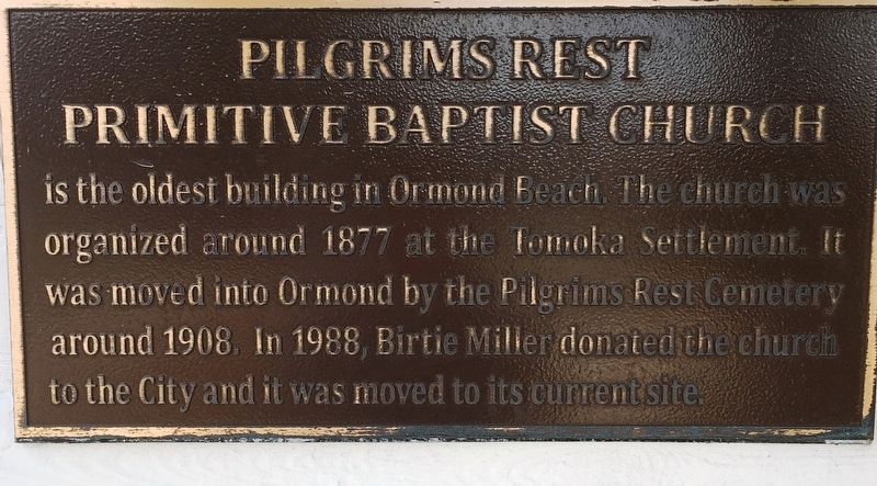 Pilgrims Rest Primitive Baptist Church Marker image. Click for full size.