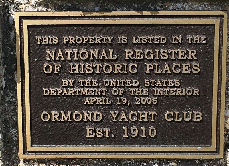 Ormond Yacht Club Marker image. Click for full size.