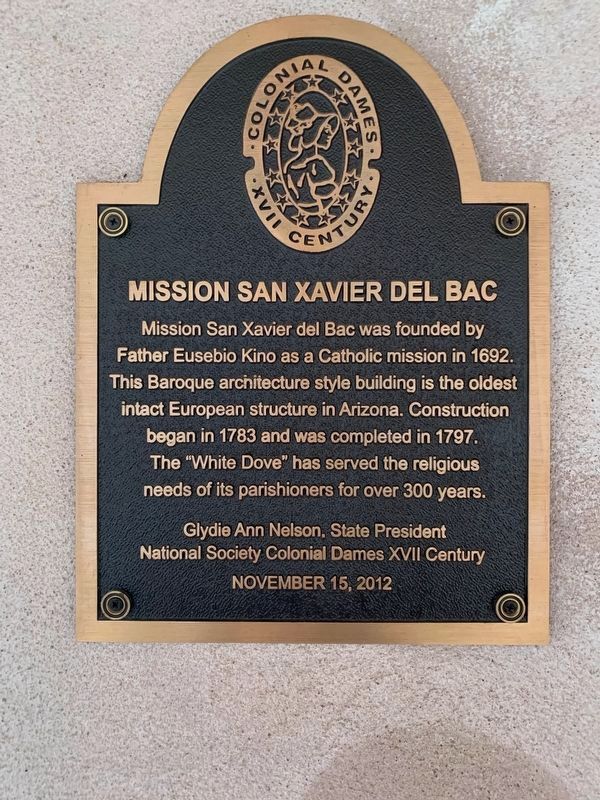Mission San Xavier del Bac Marker image. Click for full size.