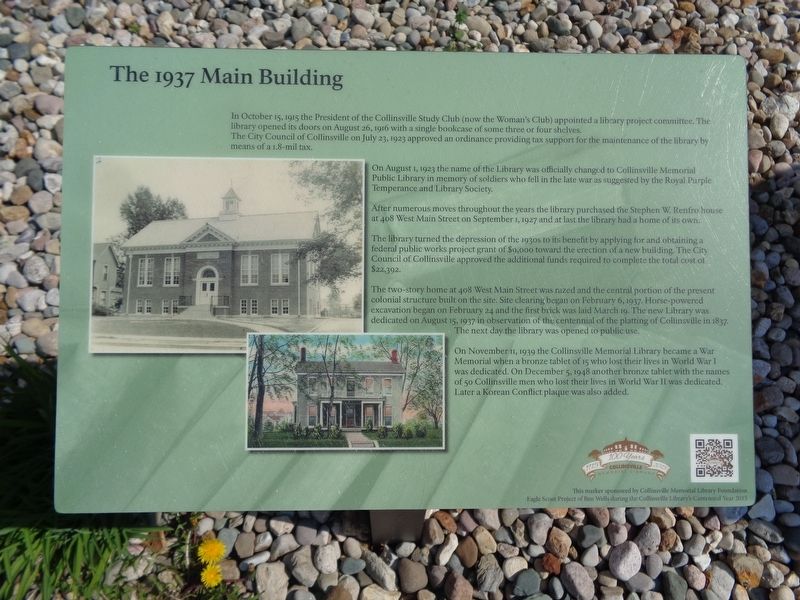 The 1937 Main Building Marker image. Click for full size.