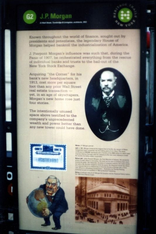 The entire "J.P. Morgan" Heritage Trail wayside image. Click for full size.