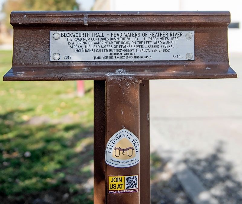 Beckwourth Trail - Head Waters of Feather River Marker image. Click for full size.