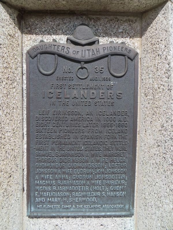 First Settlement of Icelanders in the United States Marker image. Click for full size.