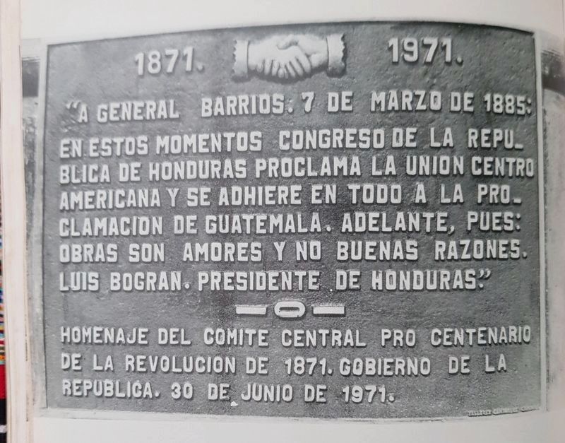 An additional marker on the Tomb of Justo Rufino Barrios image. Click for full size.