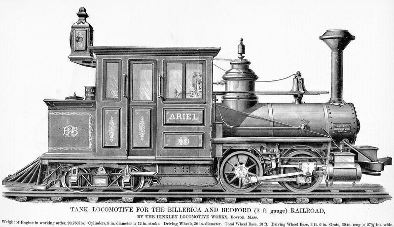 Steam locomotive “Ariel” depicted on the marker image. Click for full size.