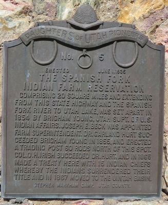 The Spanish Fork Indian Farm Reservation Marker image. Click for full size.