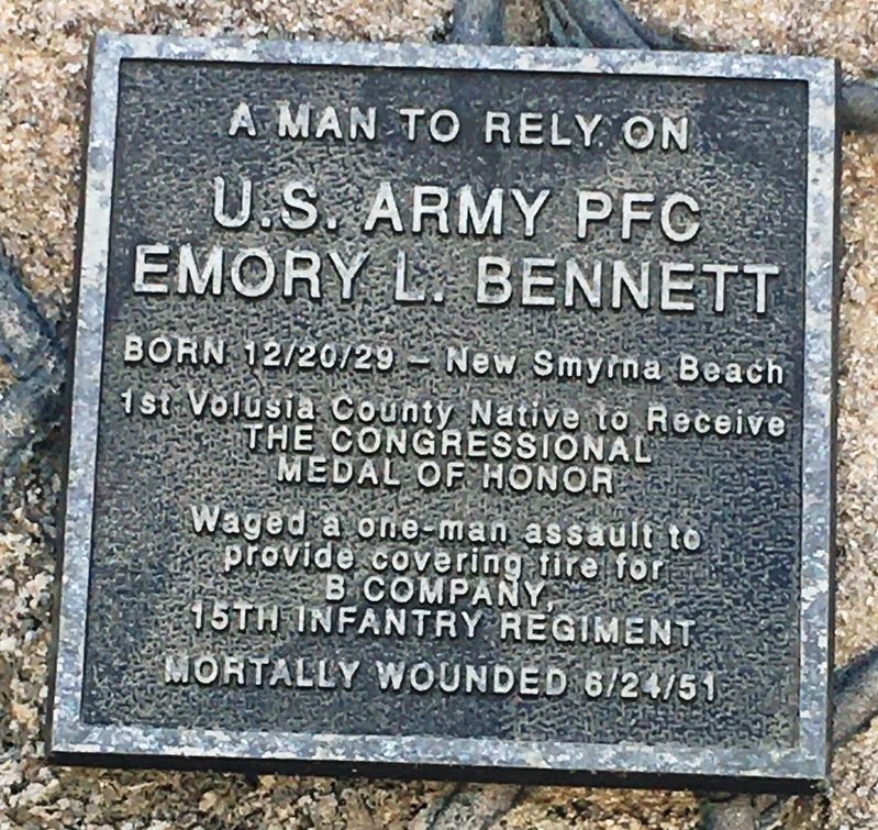 PFC Emory L. Bennett Marker image. Click for full size.