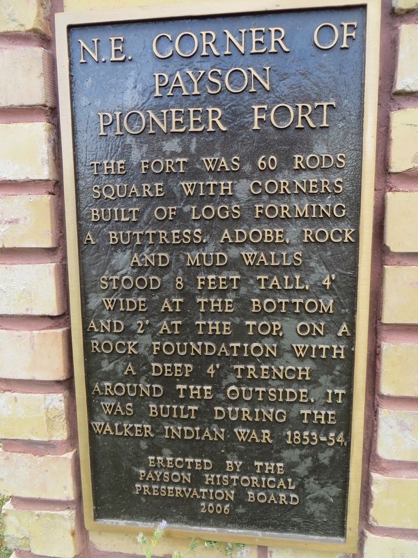 N.E. Corner of Payson Pioneer Fort Marker image. Click for full size.