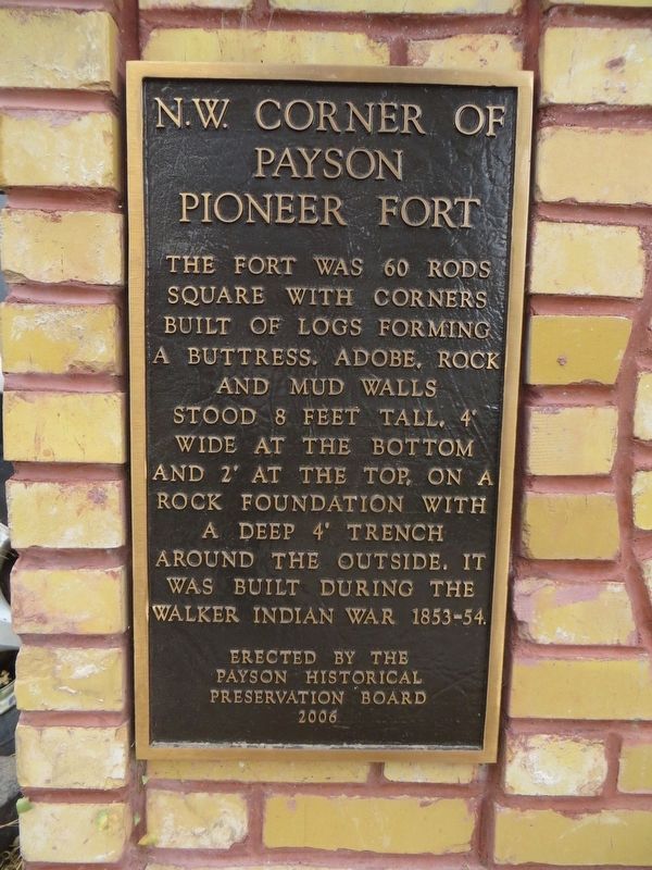 N.W. Corner of Payson Pioneer Fort Marker image. Click for full size.