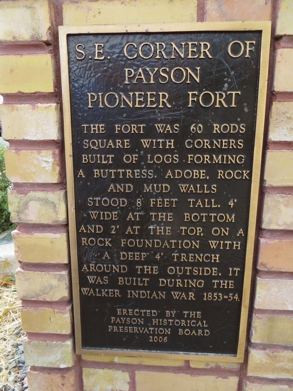 S.E. Corner of Payson Pioneer Fort Marker image. Click for full size.