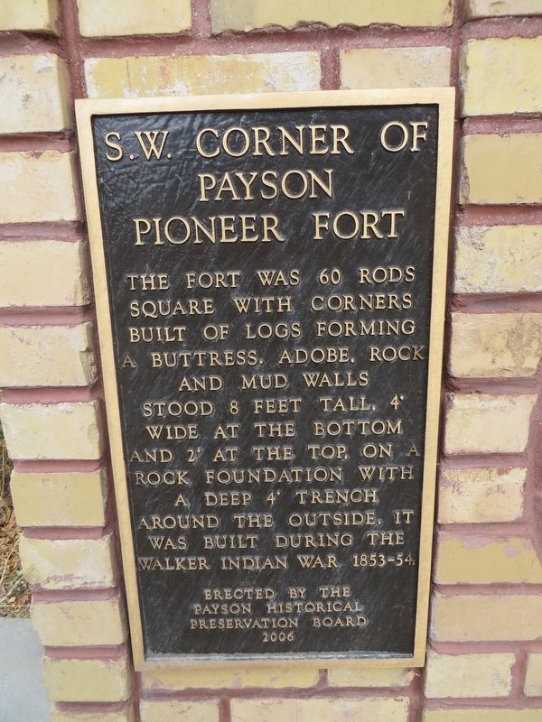 S.W. Corner of Payson Pioneer Fort Marker image. Click for full size.