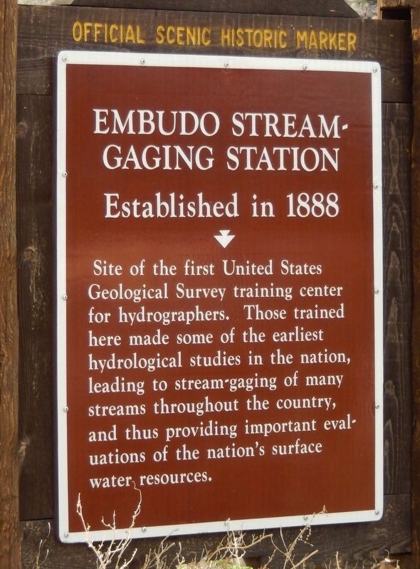 Embudo Stream-Gaging Station Marker image. Click for full size.