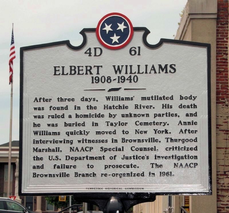 Elbert Williams Marker image. Click for full size.
