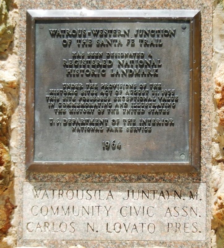 Watrous - Western Junction of the Santa Fe Trail Marker image. Click for full size.