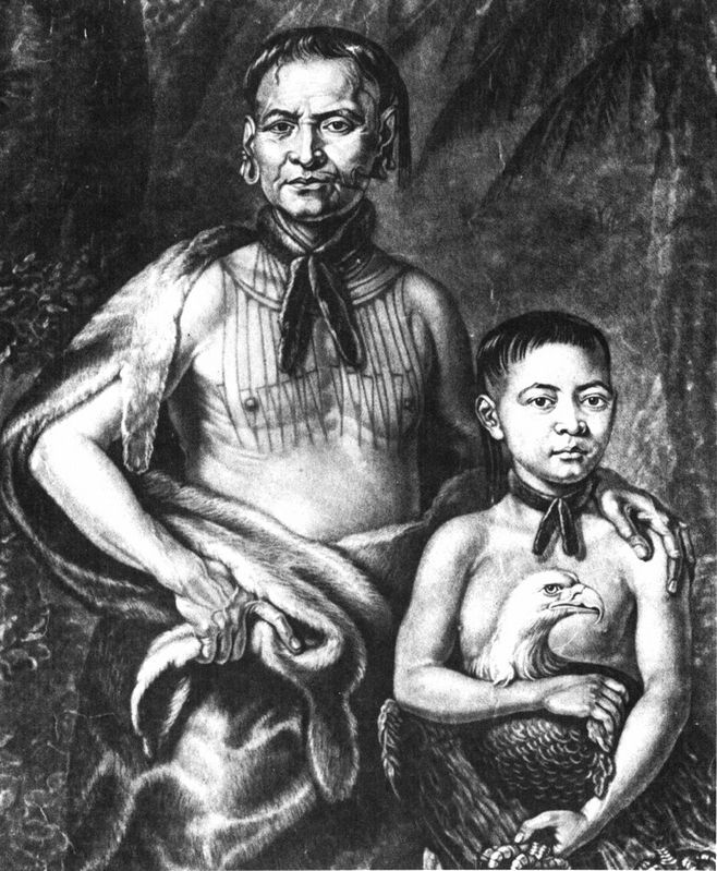 Tomochichi and his nephew, Toonahowi image. Click for full size.