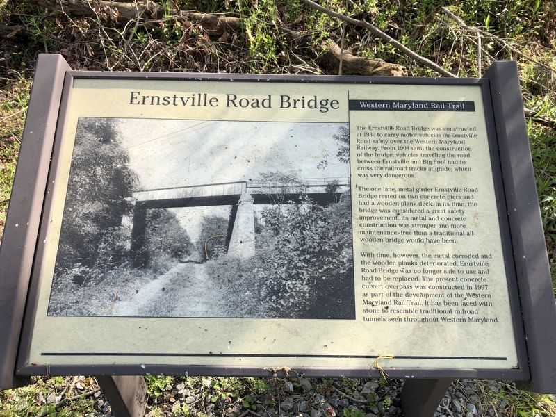 Ernstville Road Bridge Marker image. Click for full size.
