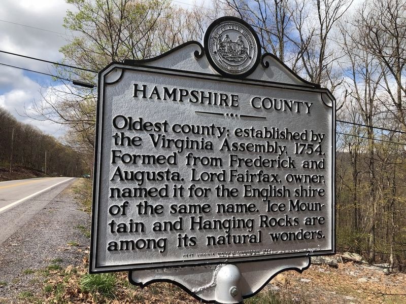 Hampshire County side of the marker image. Click for full size.