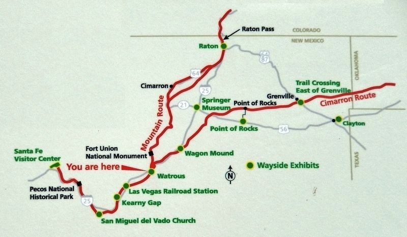 Marker detail: Sante Fe Trail Map image. Click for full size.
