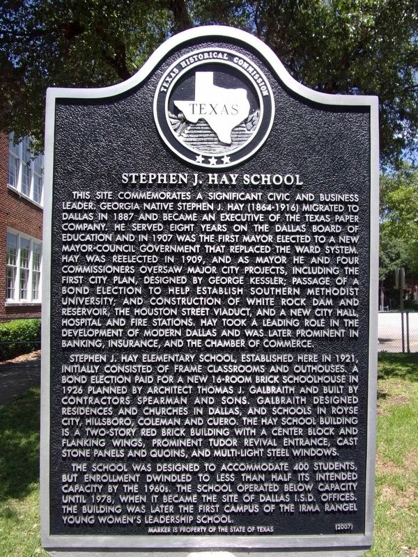 Stephen J. Hay School Marker image. Click for full size.