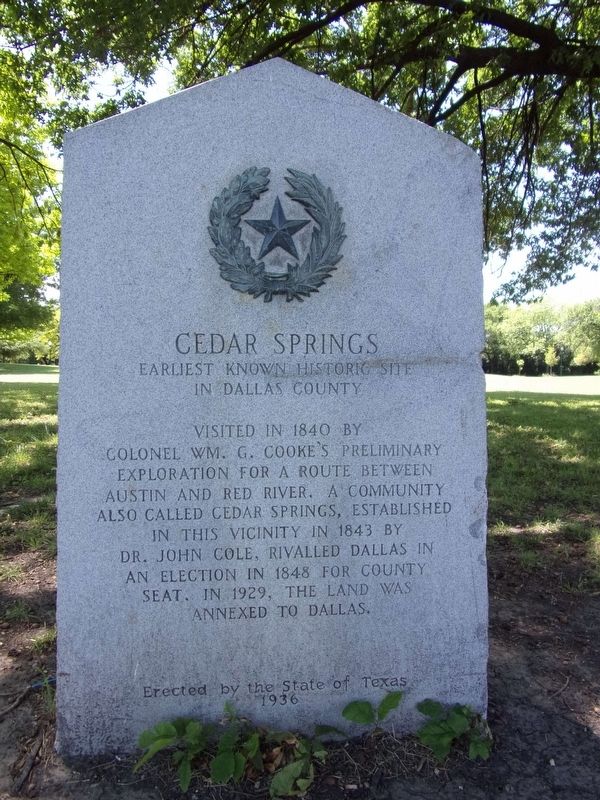Cedar Springs Marker. Click for full size. Cedar Springs Marker image. Click for full size.