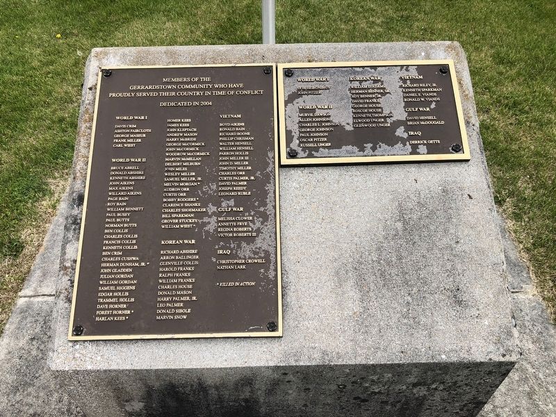Gerrardstown Veterans Memorial image. Click for full size.