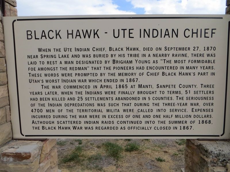 Black Hawk - Ute Indian Chief Marker image. Click for full size.