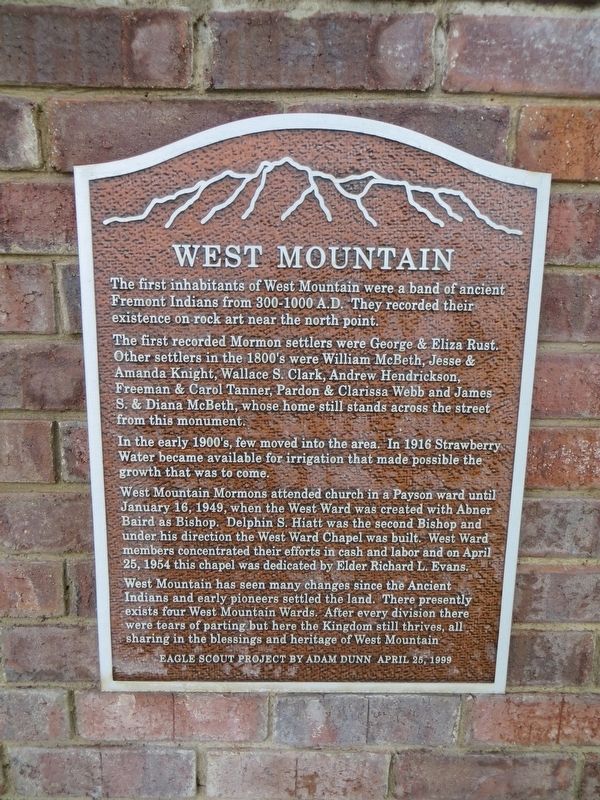 West Mountain Marker image. Click for full size.