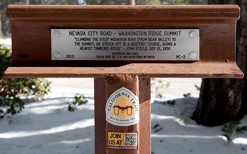 Nevada City Road - Washington Ridge Summit Marker image. Click for full size.