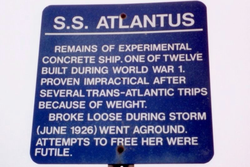 S.S. Atlantus marker, 2002 image. Click for full size.
