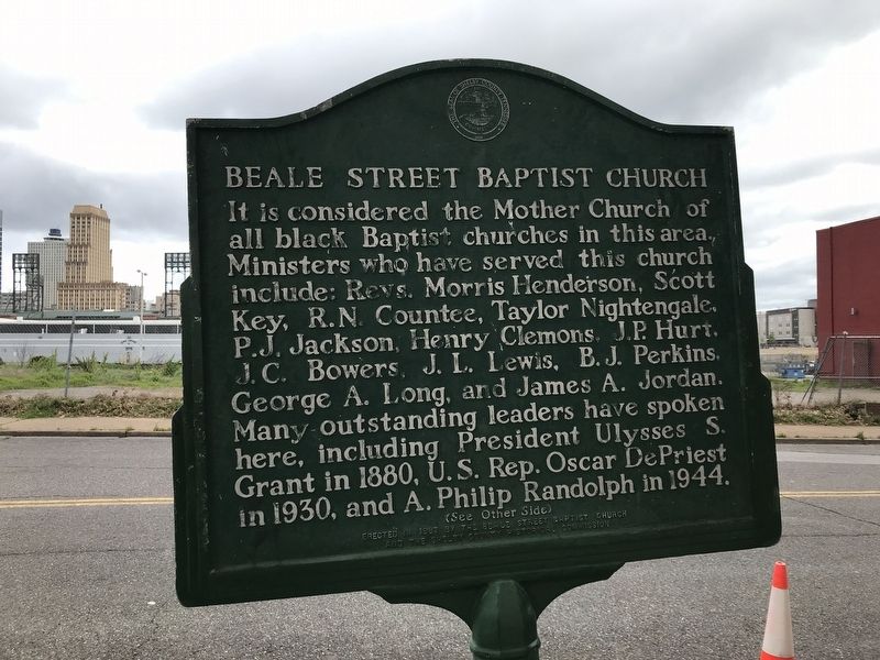 Beale Street Baptist Church Marker image. Click for full size.