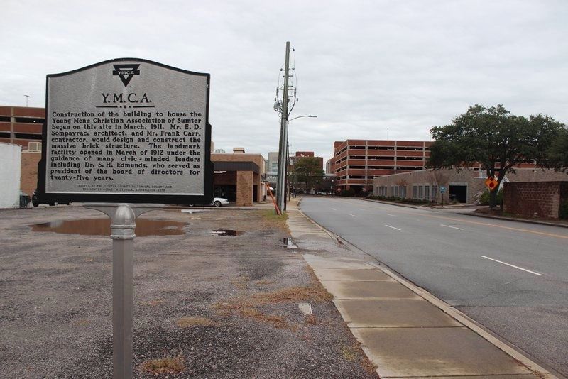 Y.M.C.A. Marker looking north on North Sumter Street image. Click for full size.