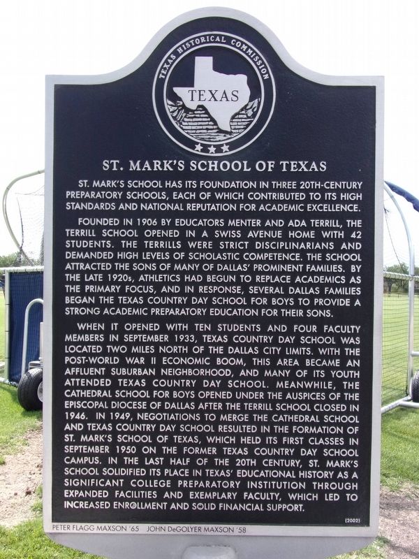 St. Mark's School of Texas Marker image. Click for full size.